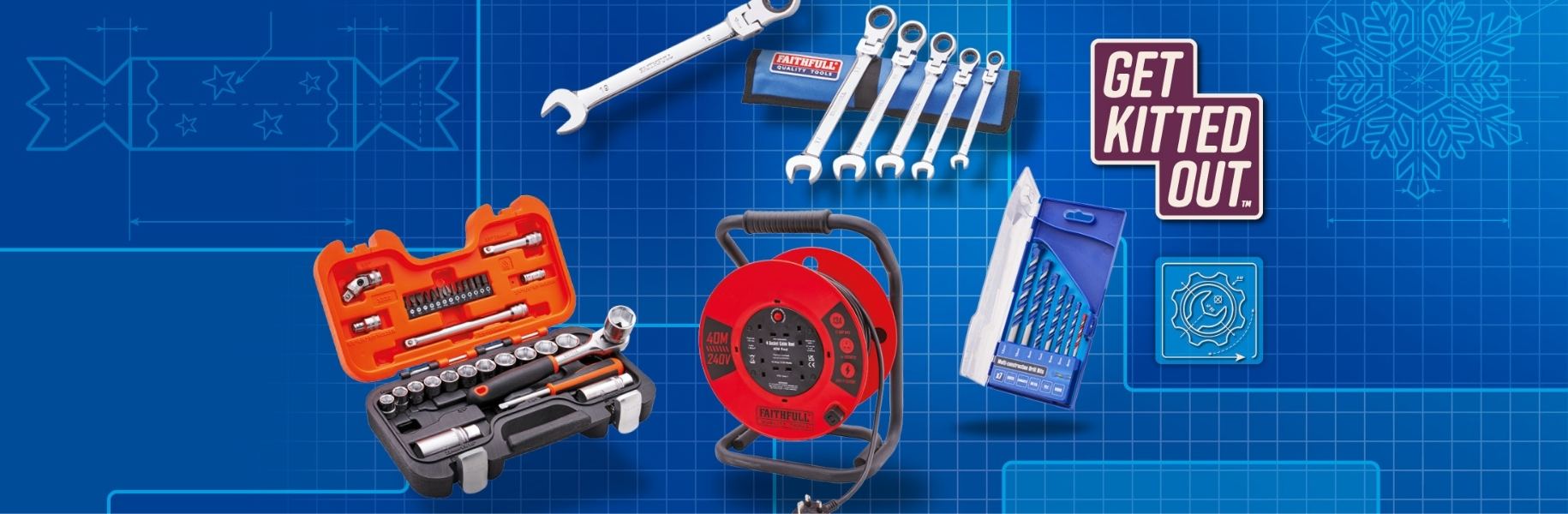 All Get Kitted Out Product, Christmas Sale, Promotion, Hand Tools, Power Tools, Drill bits, Marking, Measure, Knives, Battery, Chisel, Joe McKenna's Branded tool Store, Ireland